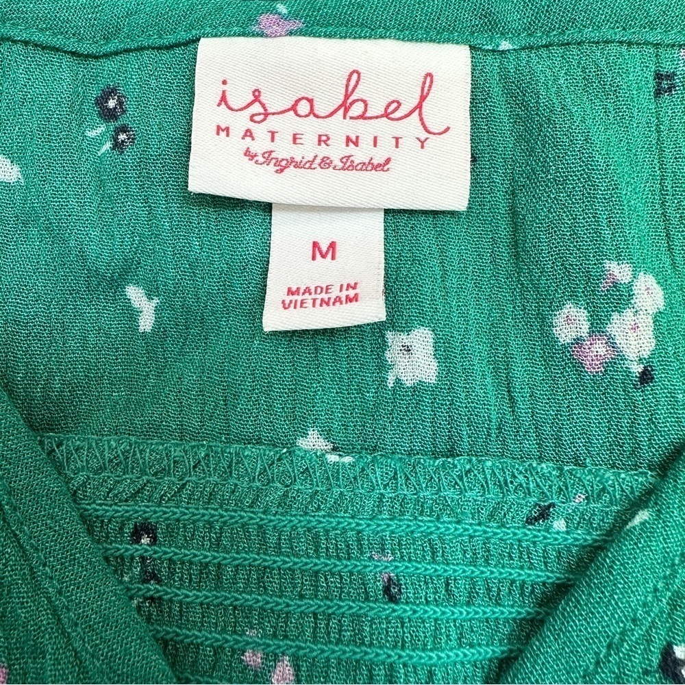 Isabel Maternity by Ingrid & Isabel Floral Teal Top Size M - Picture 8 of 9